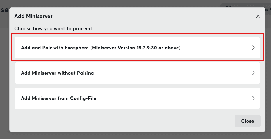 Add Miniserver Dialog