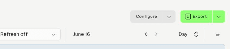 Database detail export button