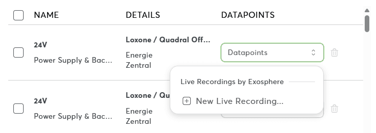 Live Data Screenshot