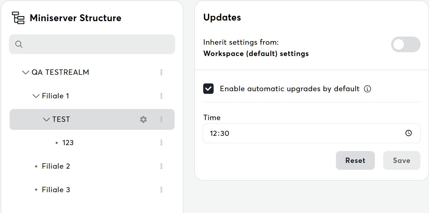 Update Settings